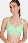 Zivame Beautiful Basics Double Layered Non Wired 3/4th Coverage Backless Bra - Green Ash — thumbnail 2